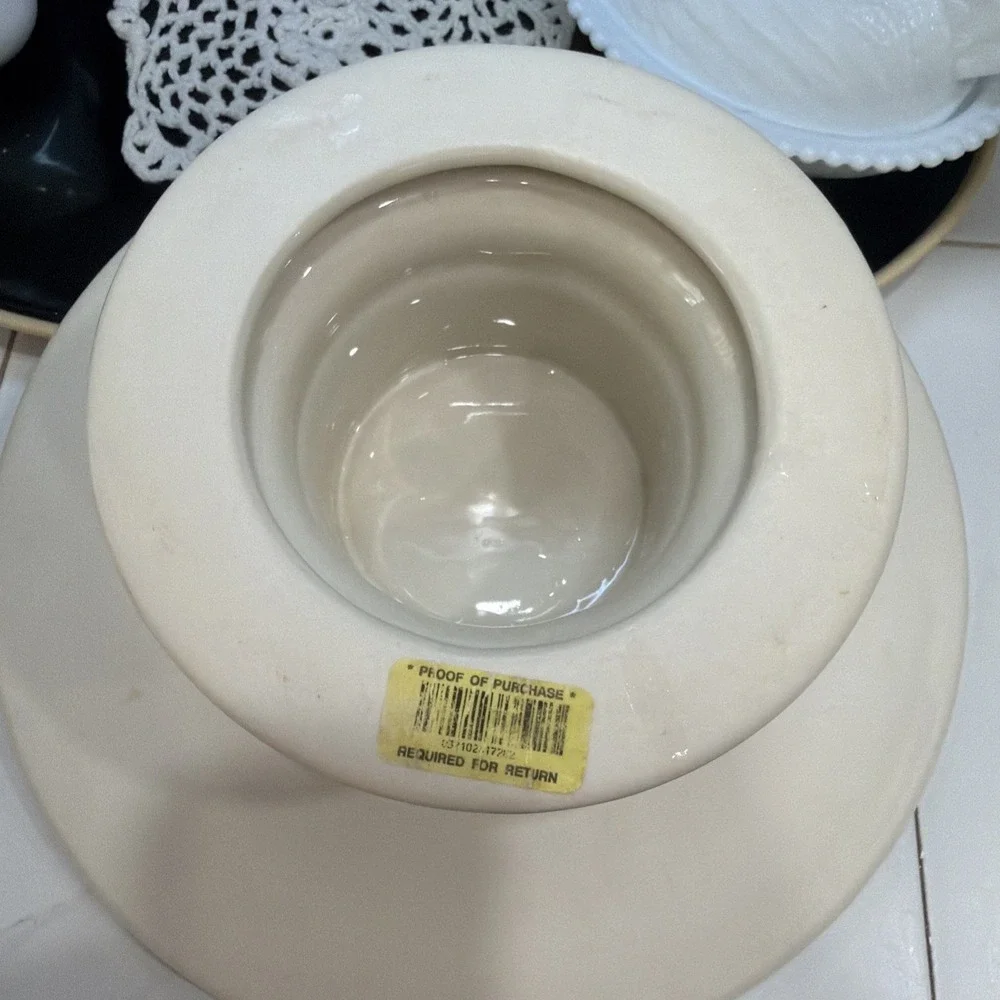Rare Gingerbread Pedestal Cake Stand Plate Glass Dome By Noble Excellence USA